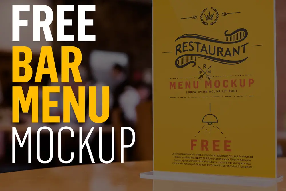 Mockup di menu bar/ristorante PSD GRATUITO -