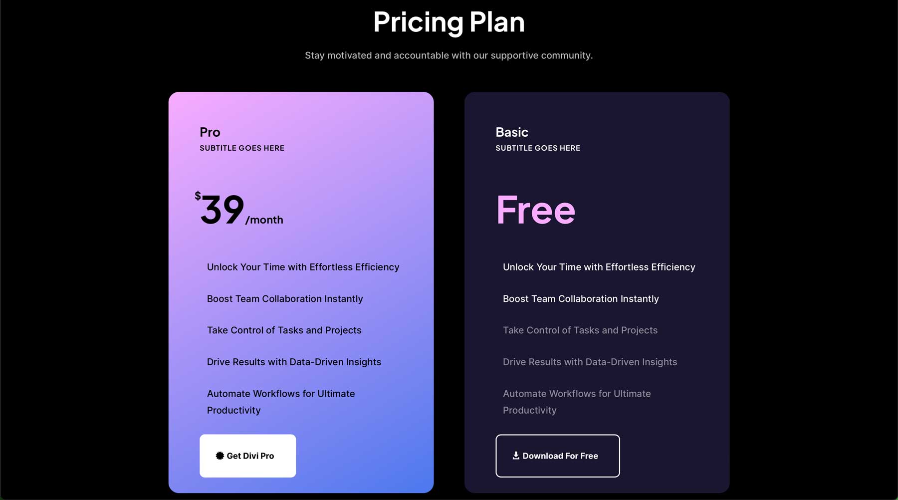 หน้า Landing Page ของ Divi ที่มีการแปลงสูง