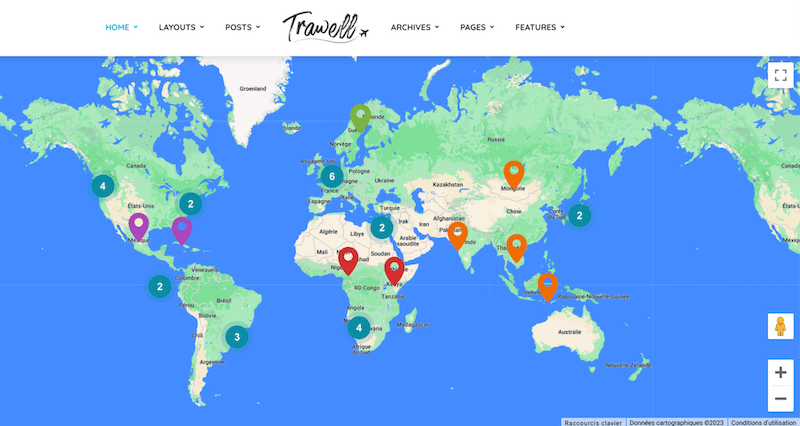 Ejemplo de integración del mapa - Fuente: Trawell