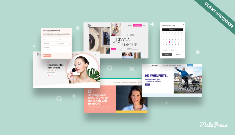 MotoPress Terminbuchungs-Plugin Präsentation von Kunden-Websites.