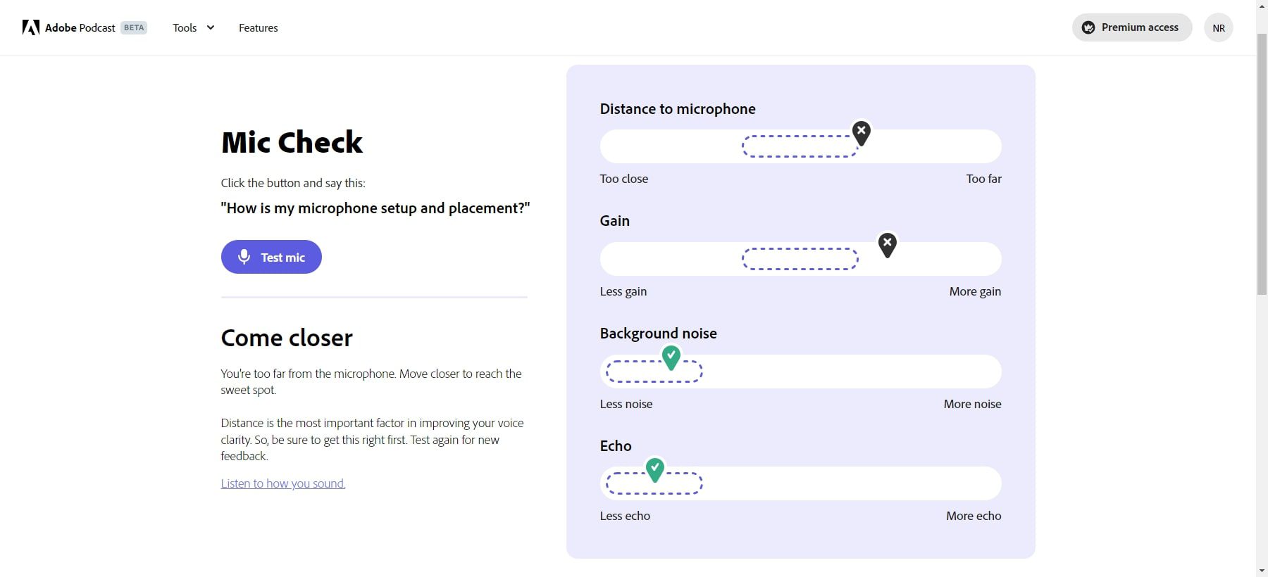 Adobe Podcast Ai-Mikrofon-Check