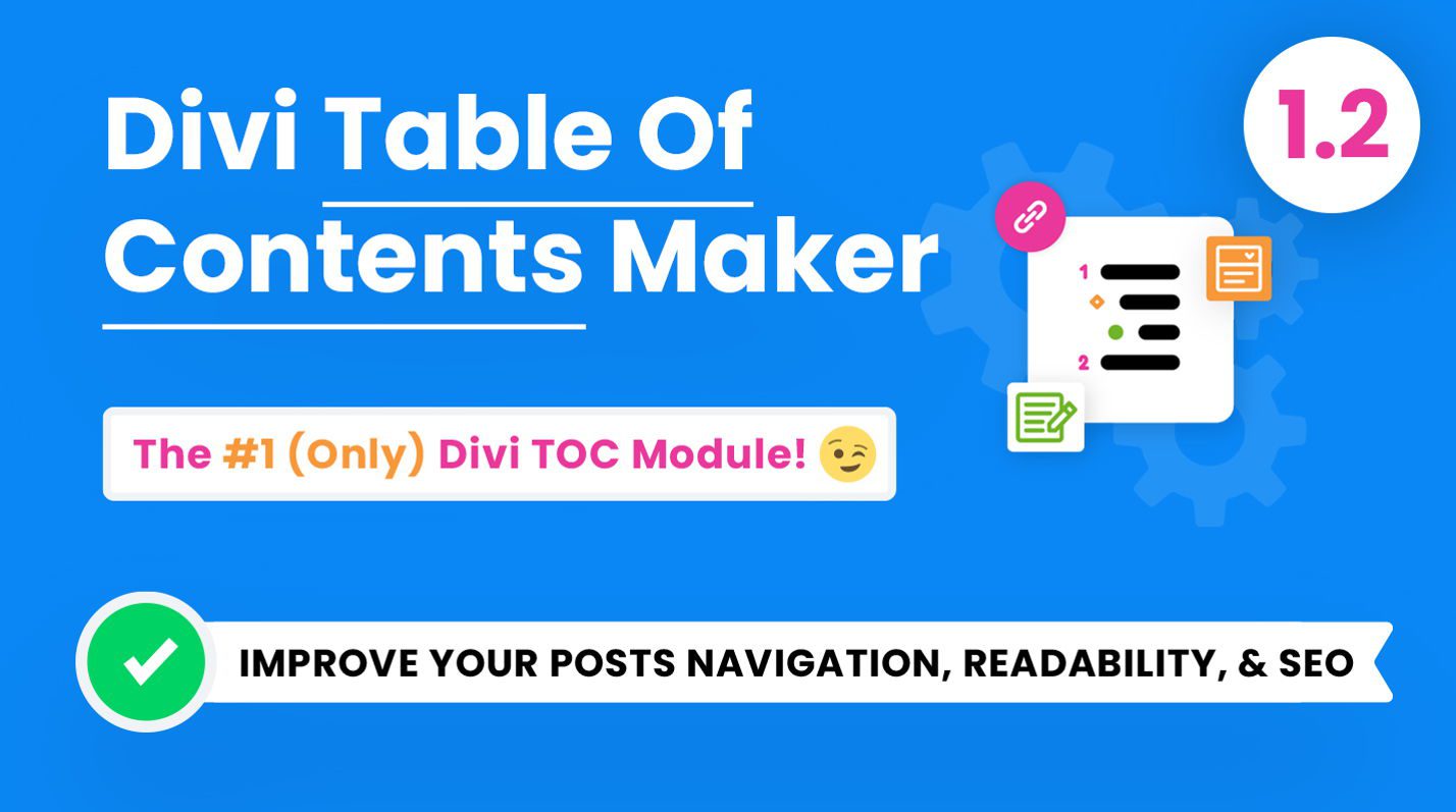 Tabla de contenido Divi 1.2