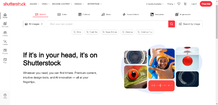 Shutterstock, un sito web di media azionari.