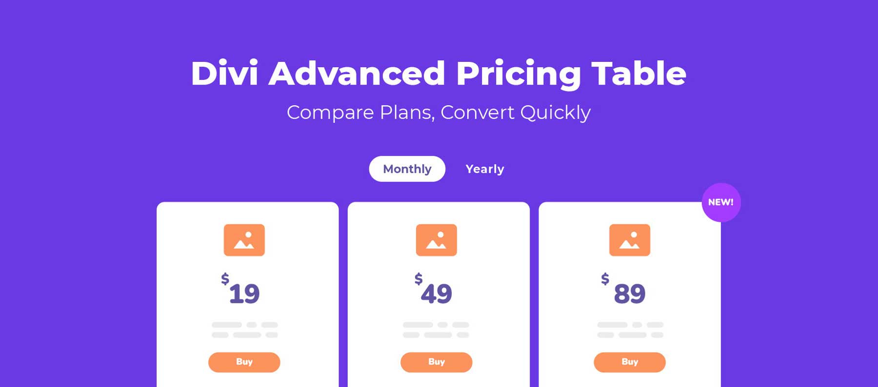 Tableau de tarification avancé pour Divi