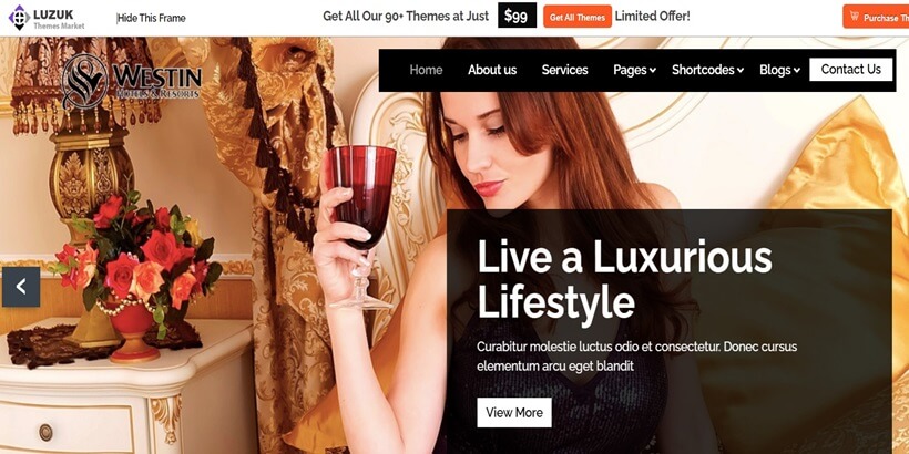 Royal-Luxury-Hotel-Los mejores temas de WordPress de lujo gratuitos