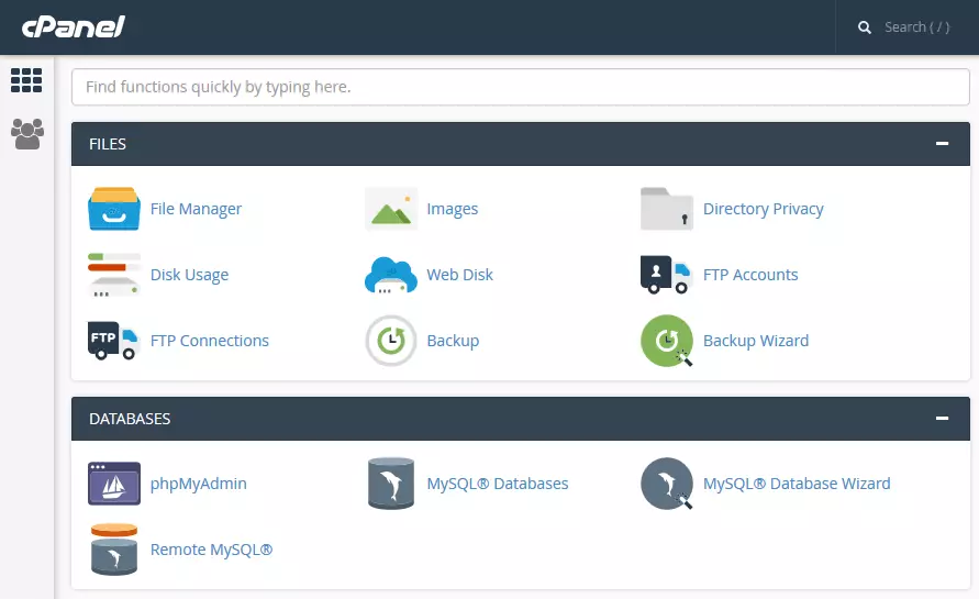 cpanel mysque資料庫選擇