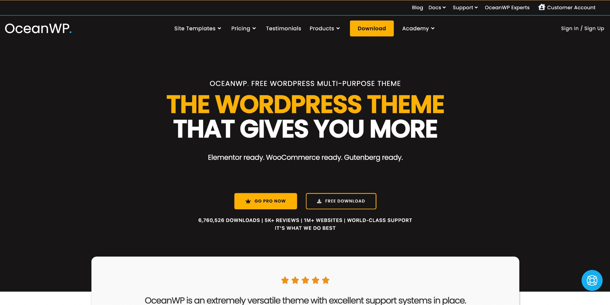 thème wordpress océanwp