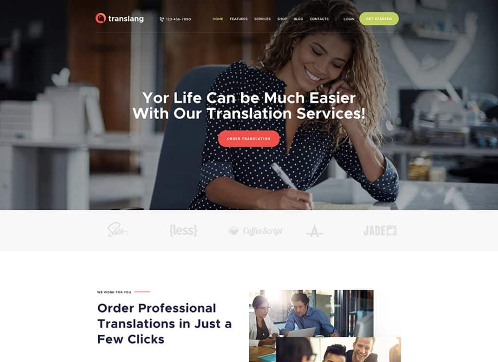 Translang - 翻譯服務與語言課程 WordPress 主題