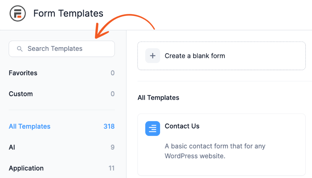 空のフォームを作成するか、フォーム テンプレートを検索して、Stripe ACH 支払いフォームを作成します。