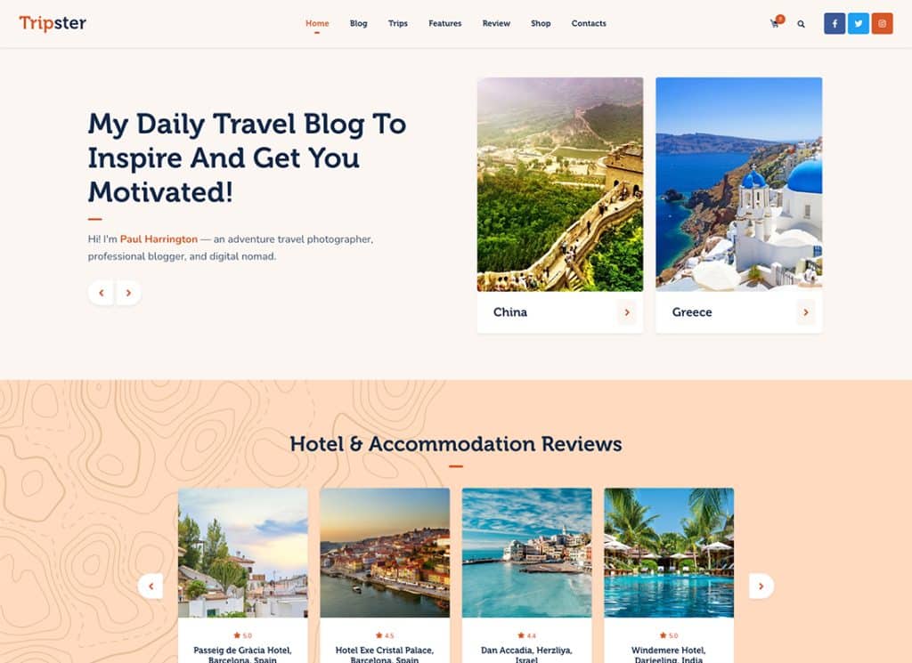 Tripster - 旅遊與生活風格 WordPress 博客