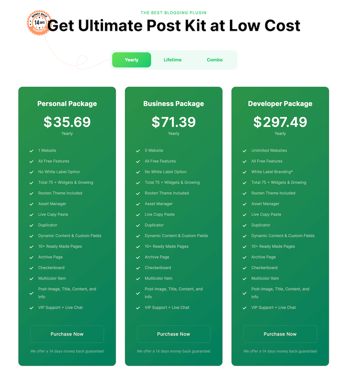 Tarifs Ultimate Post Kit Pro