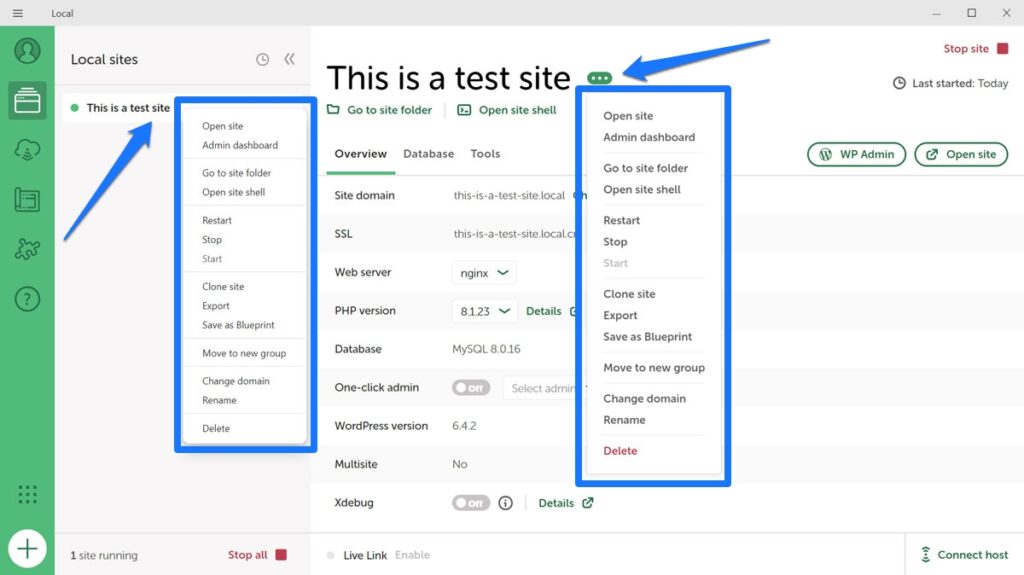 opções de sites locais