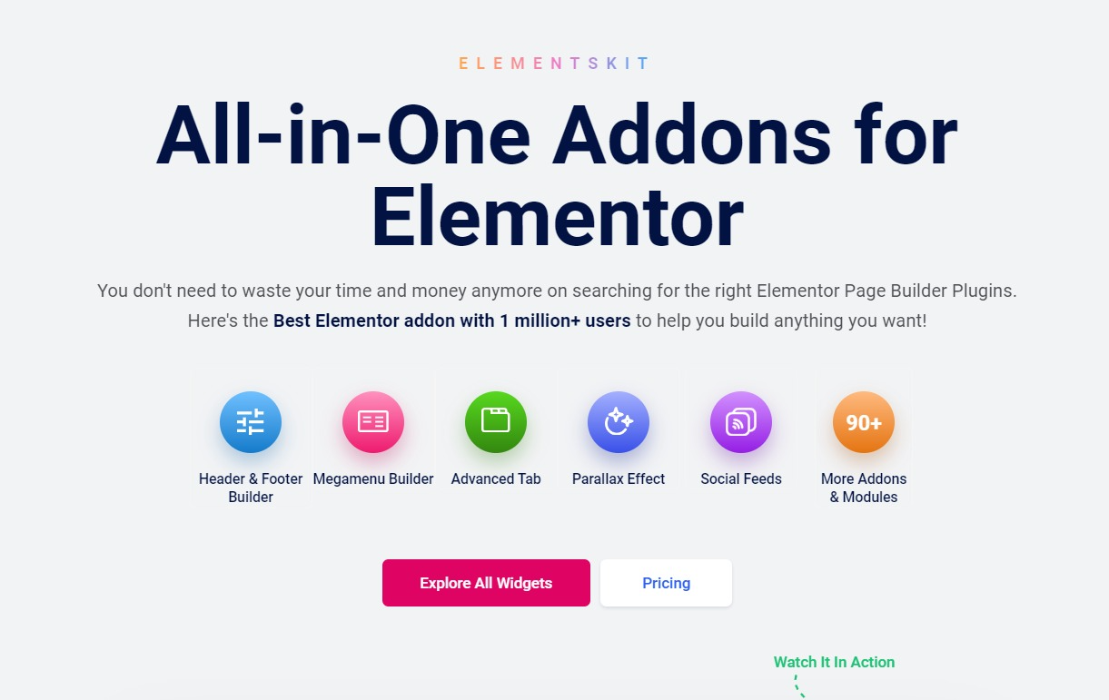 ทางเลือก Addons ที่จำเป็น: ElementsKit