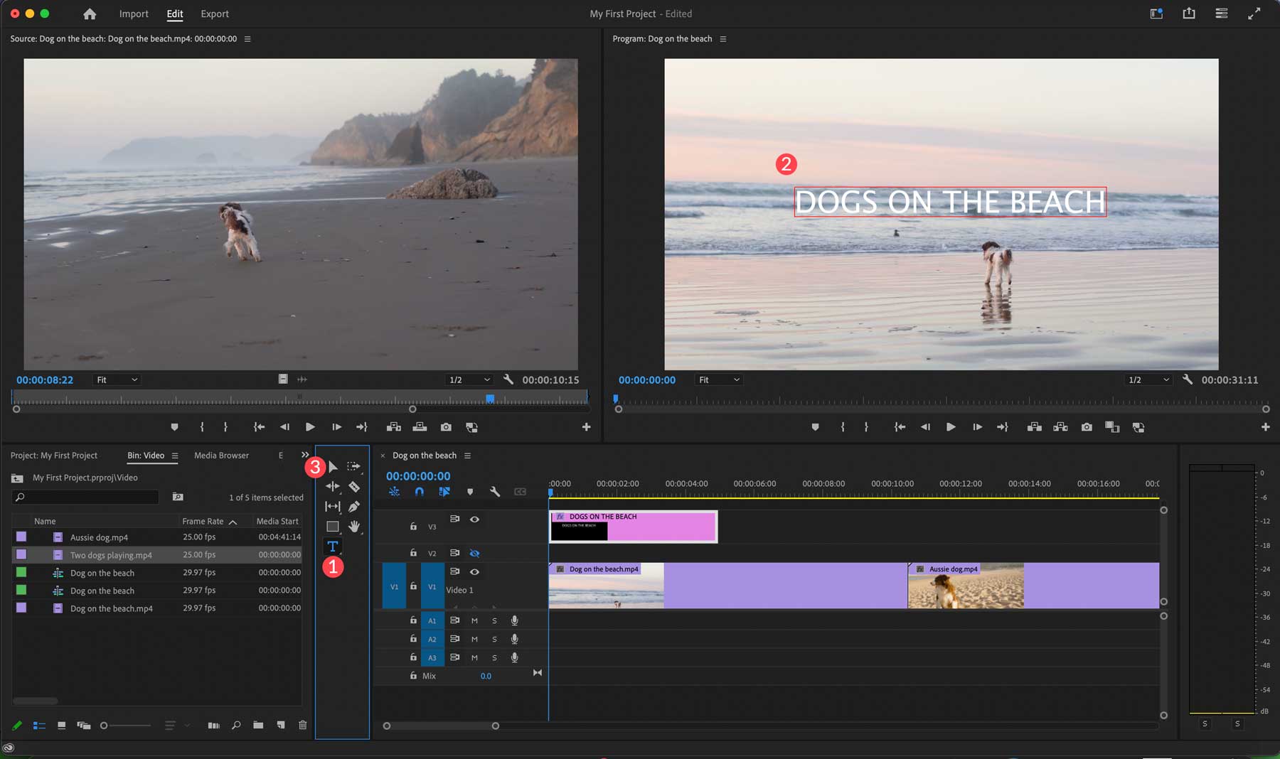 การเพิ่มข้อความใน Adobe Premiere Pro