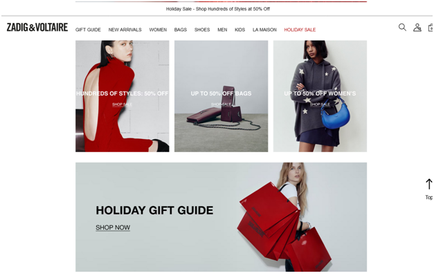 Situs web Zadig & Voltaire