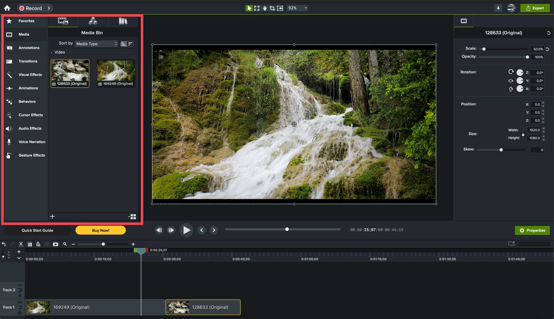 Camtasia 工具列