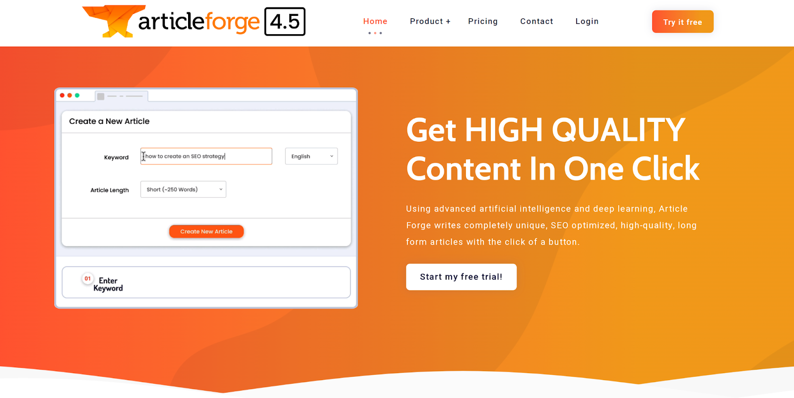 Articolo sulla home page di Forge