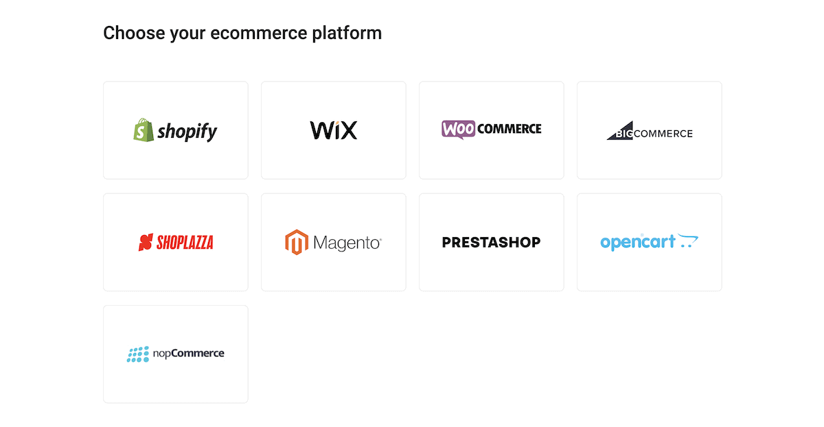 Omnisend'e bağlanmak için bir e-ticaret platformu seçme.