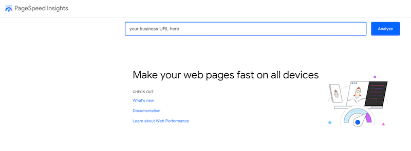 PageSpeed Insights を使用したパフォーマンス テストの実行 - 出典: PageSpeed Insights