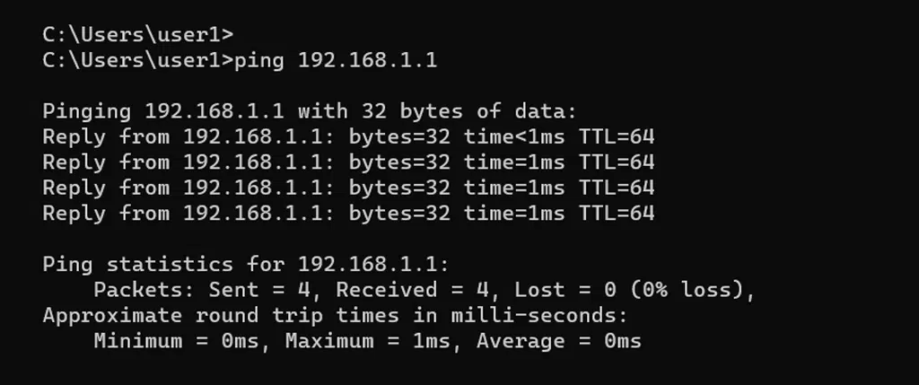 PING command to see the status of Server