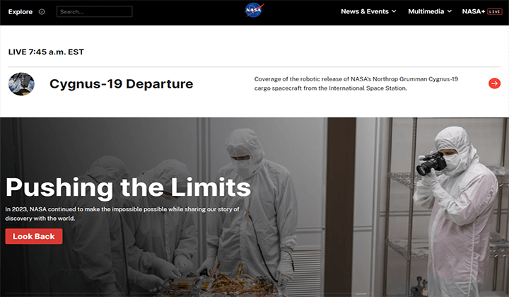 Nasa is one of the most Popular Websites Built with WordPress