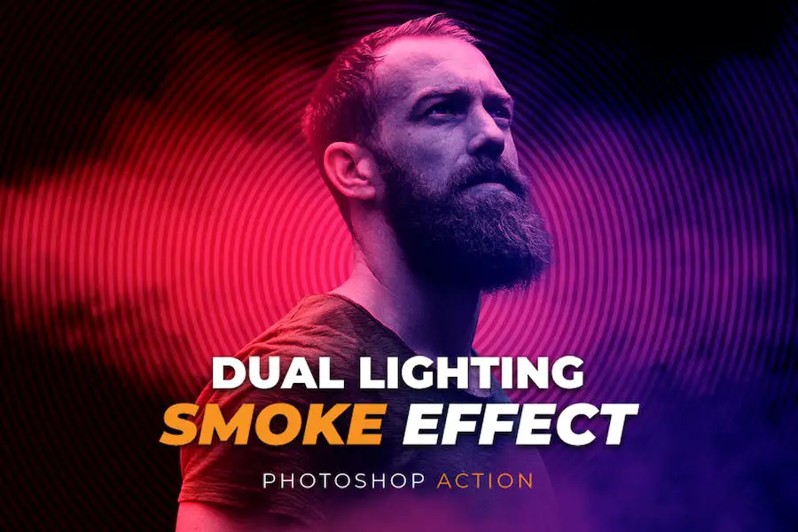 Aksi Photoshop Efek Asap Pencahayaan Ganda -