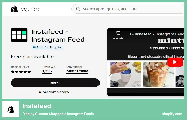 Instafeed - 쇼핑 가능한 맞춤형 인스타그램 피드 표시