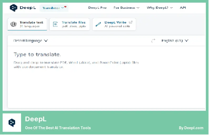 DeepL - En İyi Yapay Zeka Çeviri Araçlarından Biri