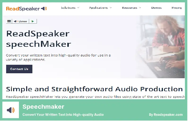 Speechmaker - Convertissez votre texte écrit en audio de haute qualité