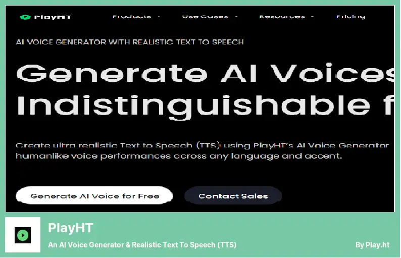 PlayHT - Yapay Zeka Ses Oluşturucu ve Gerçekçi Konuşma Metni (TTS)