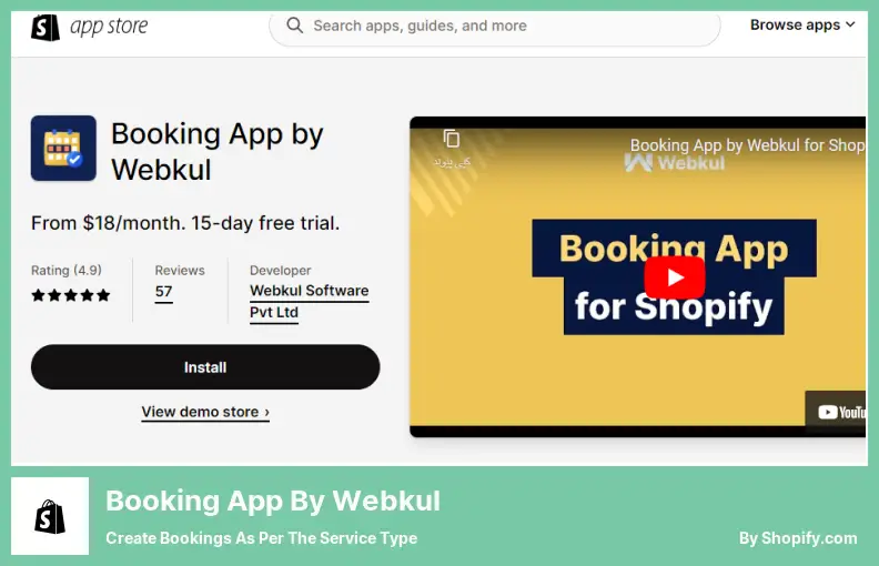 Webkul 的預訂應用程式 - 根據服務類型建立預訂