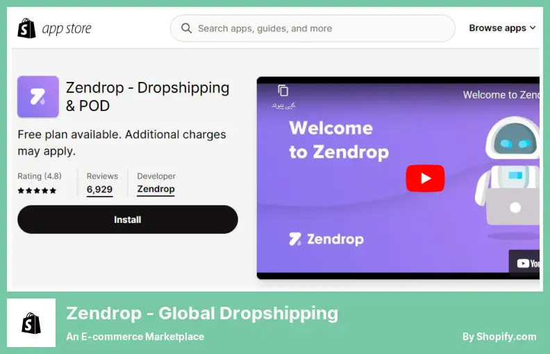 Zendrop ‑ 글로벌 Dropshipping - 전자상거래 시장