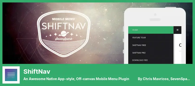 Plugin ShiftNav - Plugin Menu Seluler Luar Kanvas bergaya Aplikasi Asli yang Luar Biasa