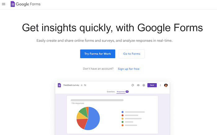 Criador de pesquisas do Formulários Google