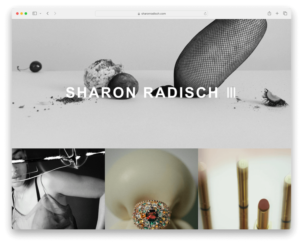 Przykład portfolio Sharon Radisch wix