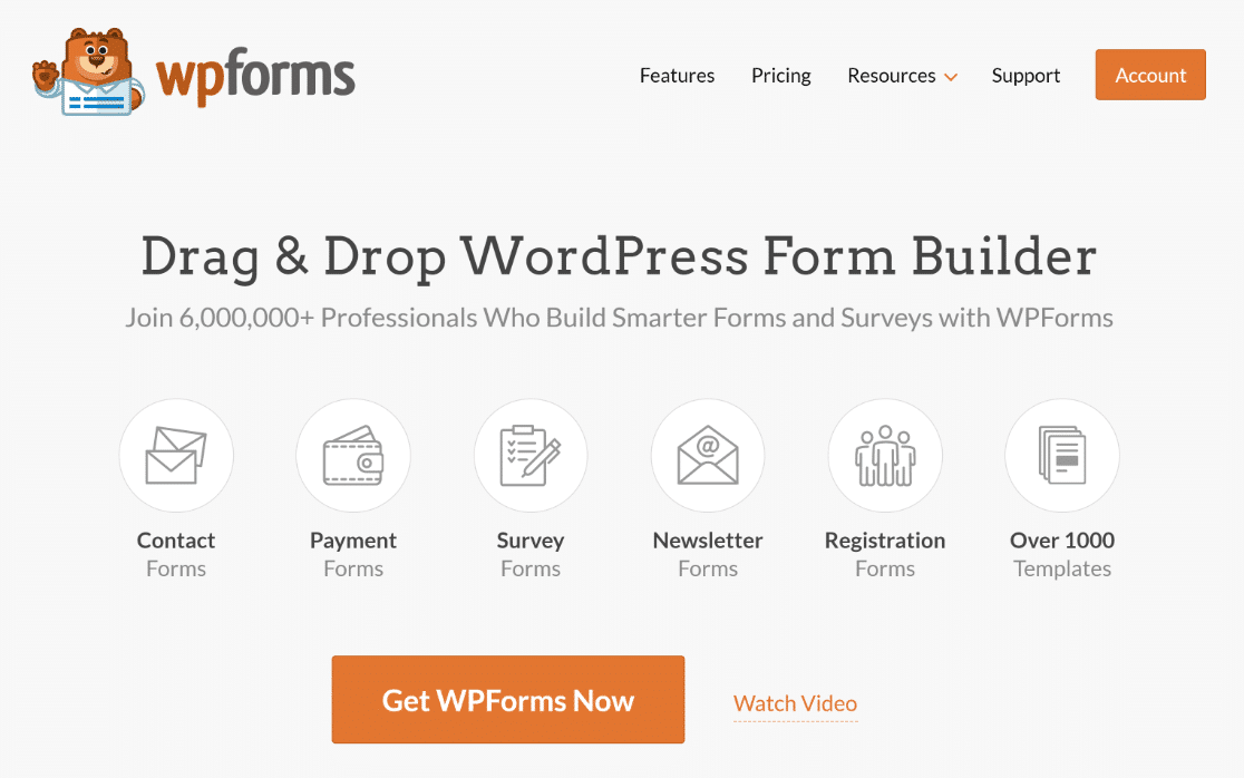 WPForms homepage