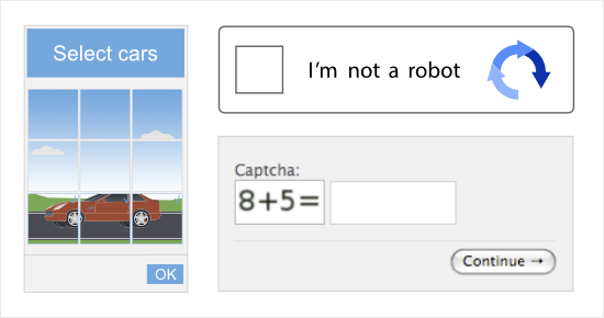 Arten von Captchas