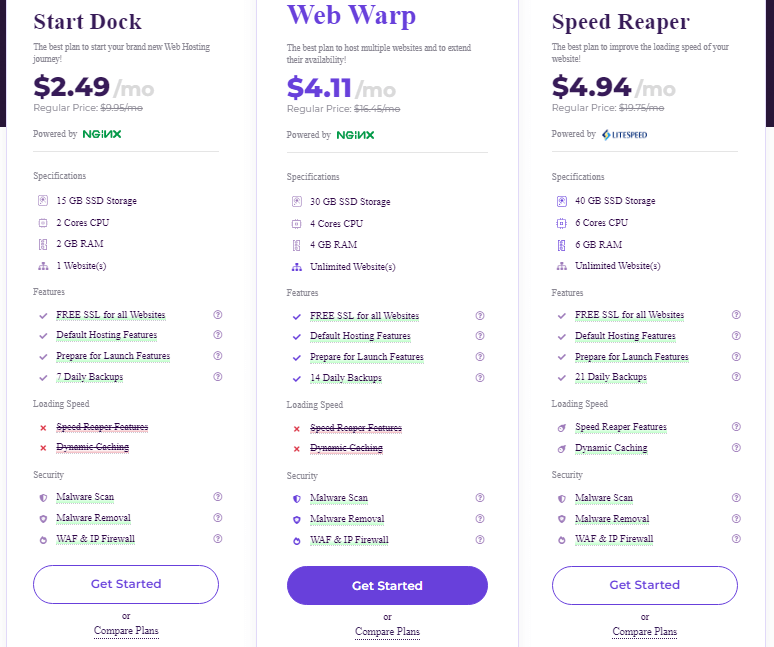 HostArmada Web Hosting Planları