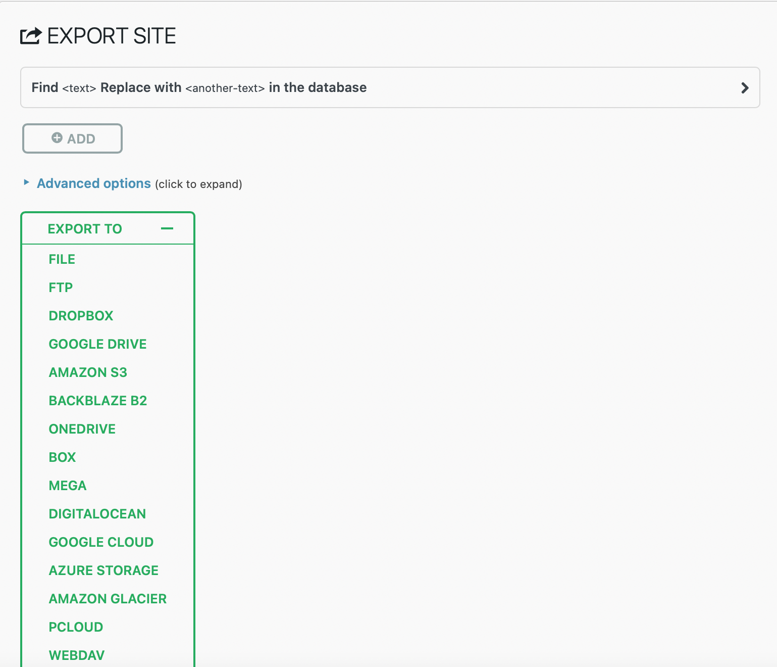 Wszystko w jednej funkcji eksportu migracji WP.