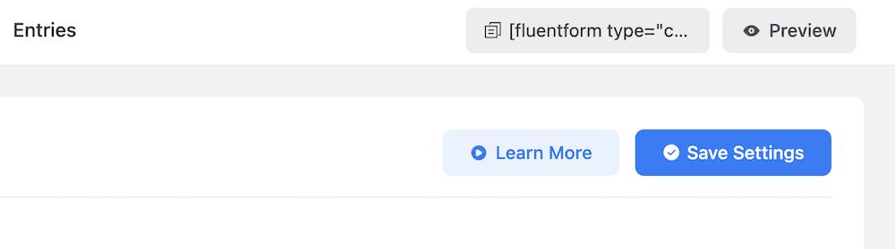 Lo shortcode Fluent Forms per un modulo specifico.