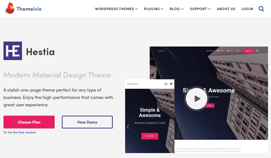 Hestia – Mehrzweck-WordPress-Theme