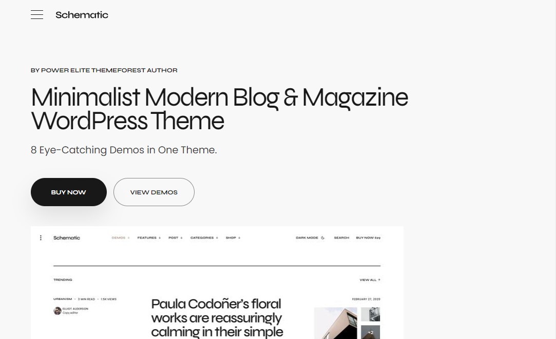 Schéma – Thème WordPress minimaliste pour blog et magazine