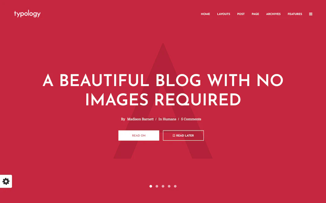 Typologie – Blog minimaliste et thème basé sur du texte pour WordPress
