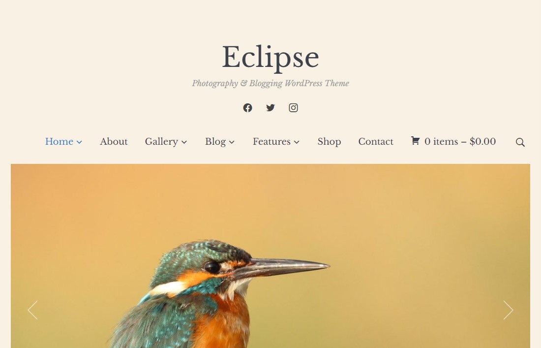 Eclipse – Bestes WordPress-Theme für Fotografie