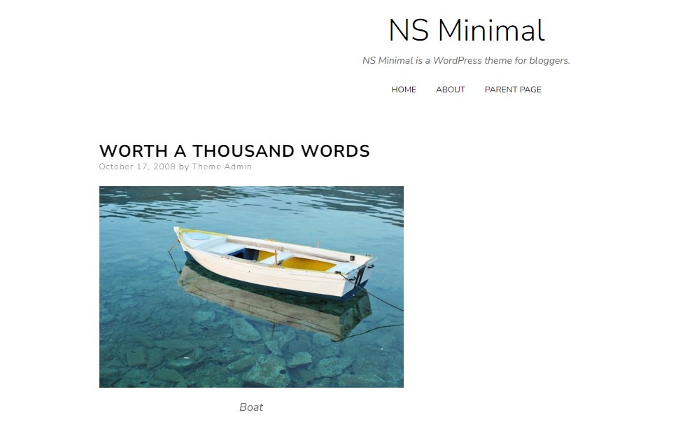 NS Minimal – Kostenloses WordPress-Theme