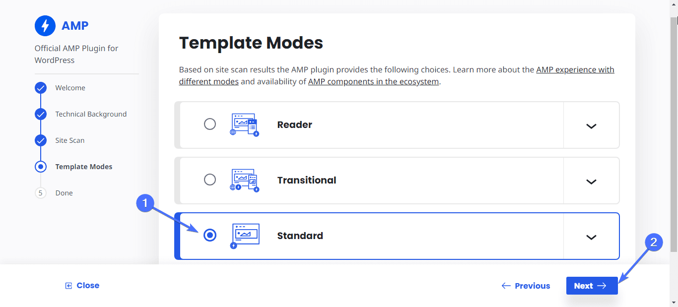 Seção de modos de modelo