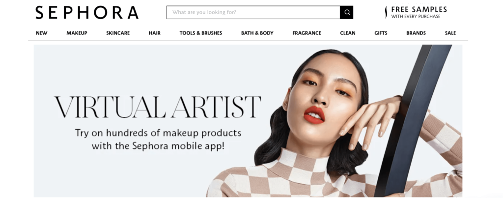 Ceci est une capture d'écran de l'assistant virtuel Sephora