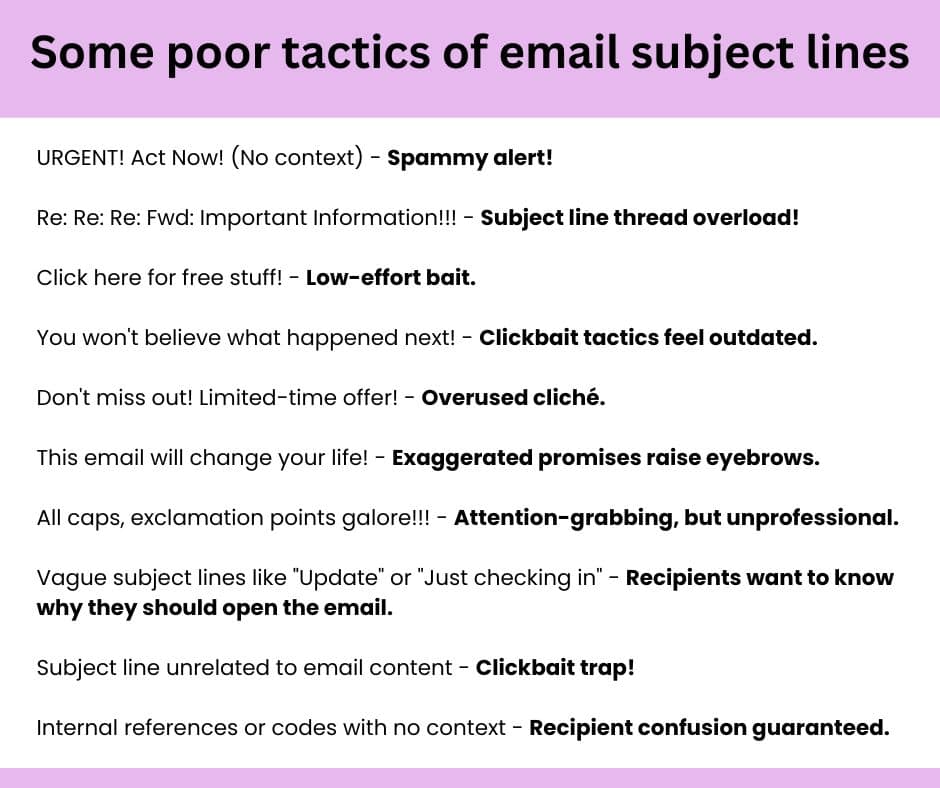 pires erreurs de marketing par e-mail_lignes d'objet des e-mails