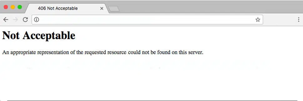 406 Not Acceptable Error