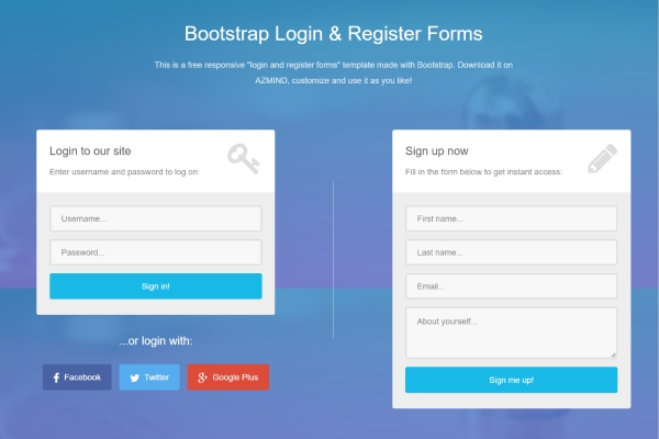 Bootstrap Login Register Templates